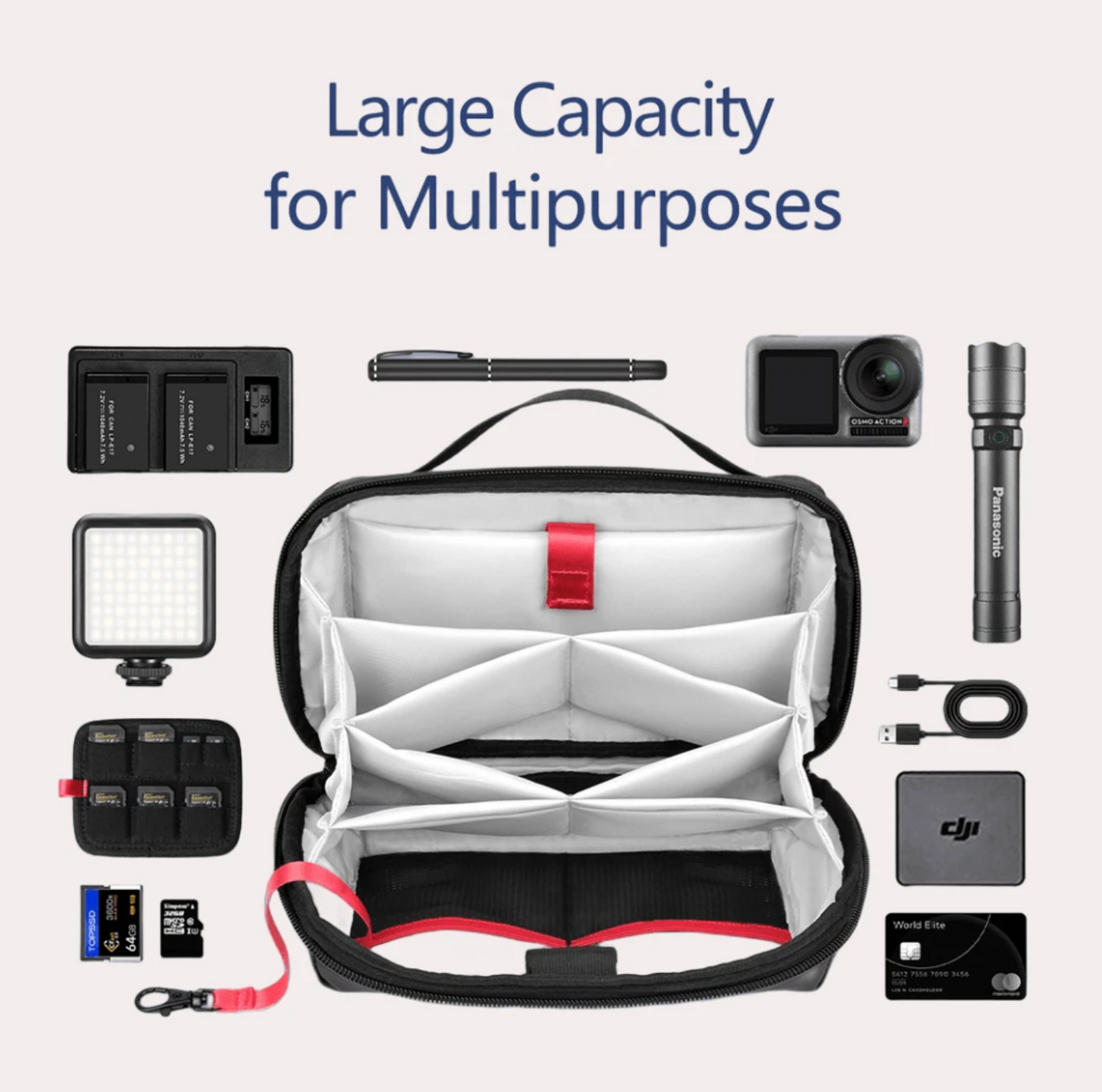 Compact Travel Tech Organizer – Carry-On Cable & Gadget Pouch